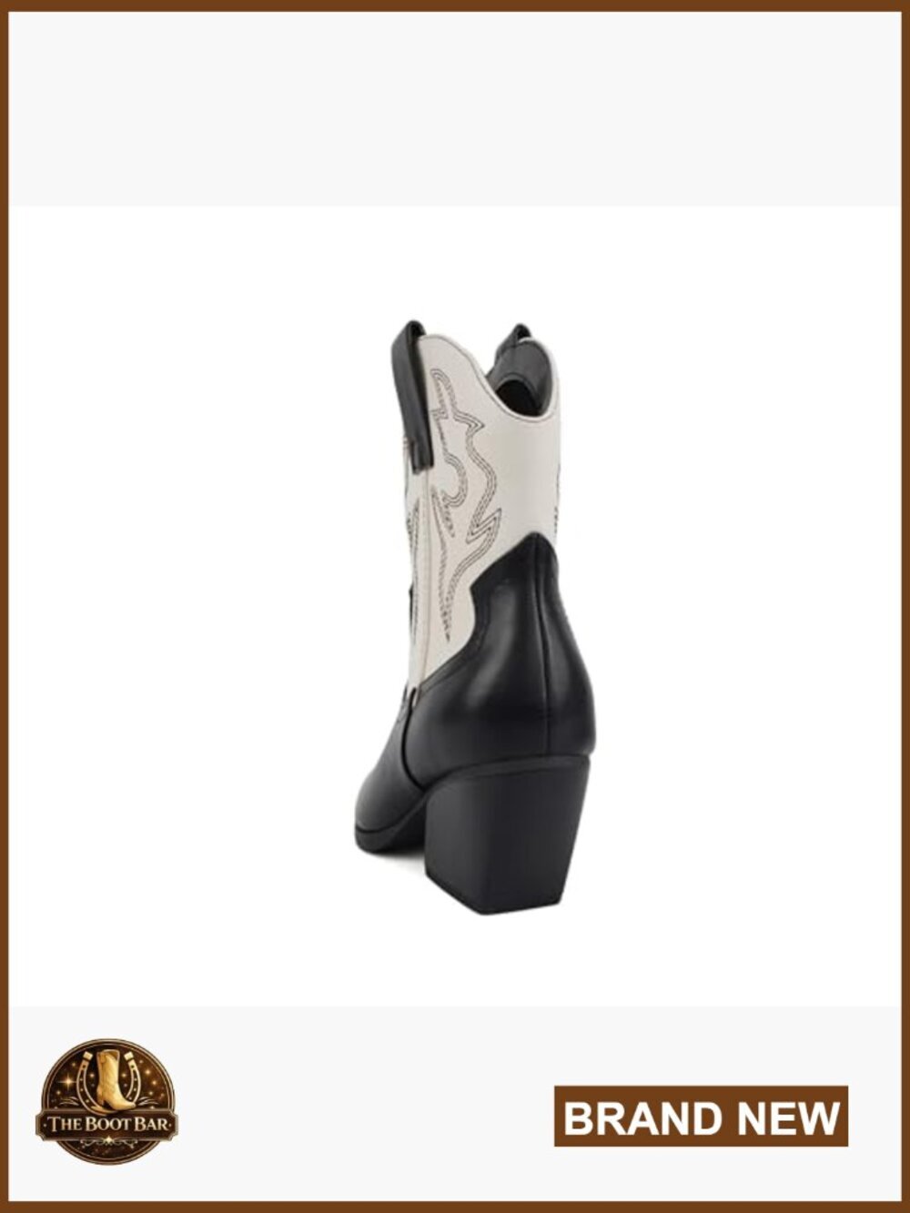 Pointed Toe Ankle Booties with Low Block Heel, Western Stitch Design - Picture 3 of 6